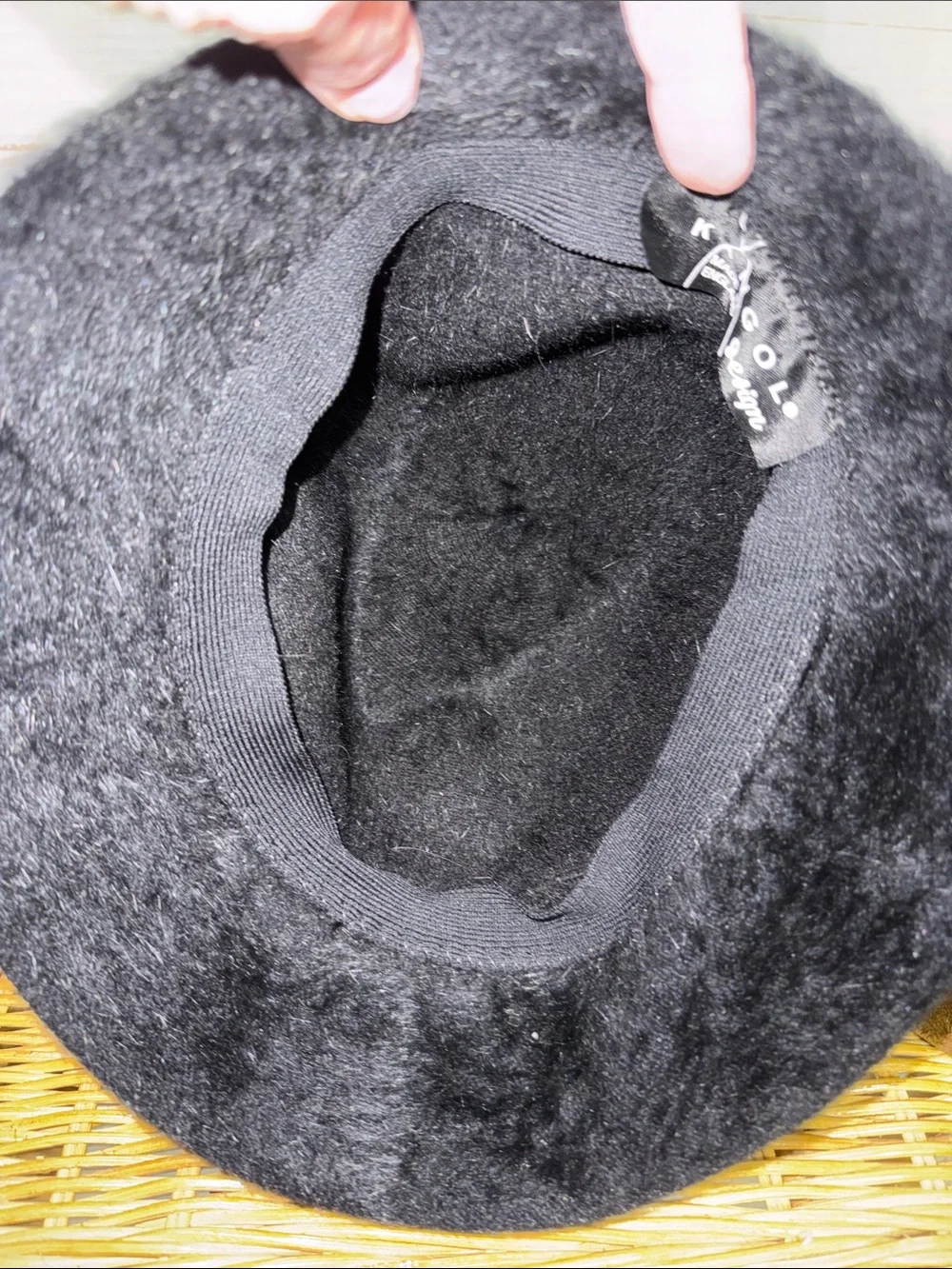 Kangol Vintage Black Fuzzy Angora Fur Bucket Hat
